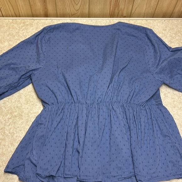 Lane Bryant Blue Ruffled Peplum Blouse. Size 18 - Picture 6 of 6